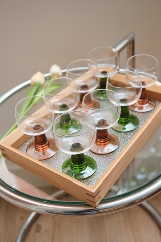 Ly thuỷ tinh 04 - Đế nâu đỏ