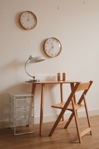 Đồng hồ 01 khung gỗ tự nhiên - lớn 35cm