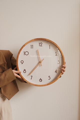 Đồng hồ 01 khung gỗ tự nhiên - lớn 35cm