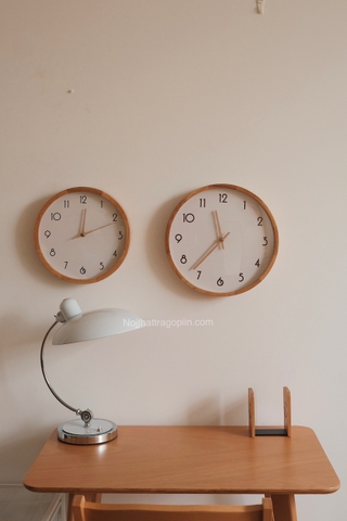 Đồng hồ 01 khung gỗ tự nhiên - lớn 35cm