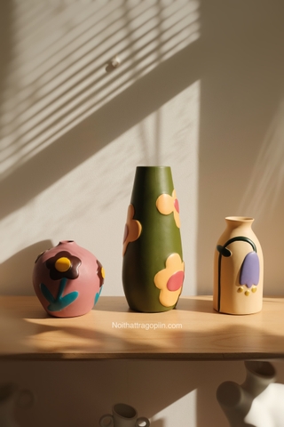 Bình gốm Morandi - phong cách E