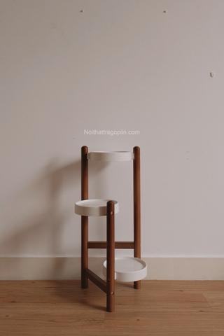 Đôn kê chậu cây 3 tầng - chân màu óc chó cao 90cm