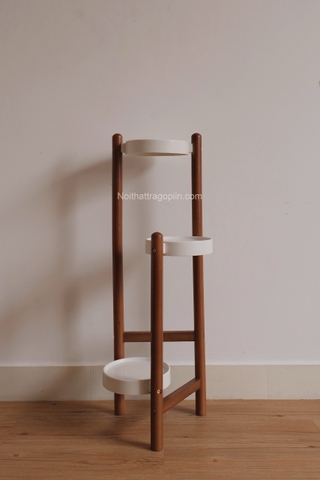 Đôn kê chậu cây 3 tầng - chân màu óc chó cao 90cm