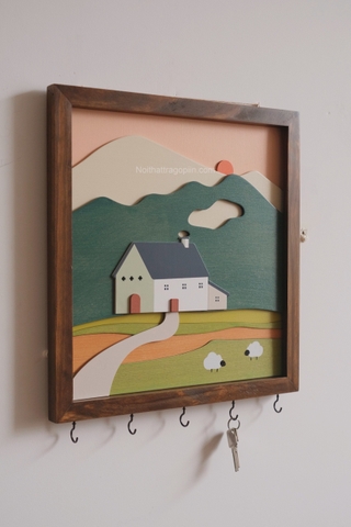 Tranh gỗ phong cảnh có móc treo 40x42cm