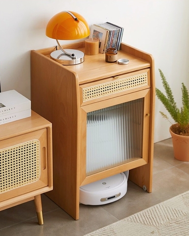 [ORDER] Tủ gỗ có ngăn cho robot hút bụi - Óc chó