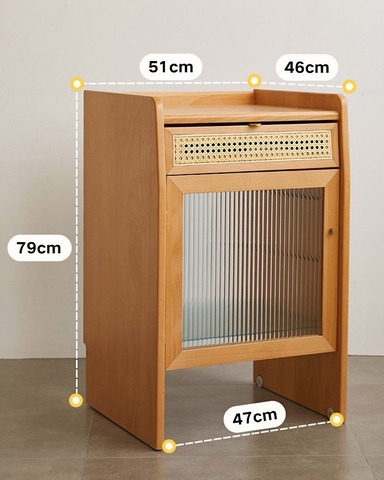 [ORDER] Tủ gỗ có ngăn cho robot hút bụi - Óc chó