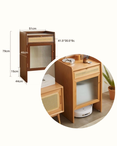 [ORDER] Tủ gỗ có ngăn cho robot hút bụi - Óc chó