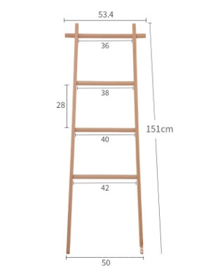 Thang gỗ 04 ngang 53cm cao 151cm