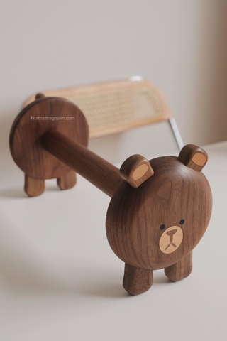 Gấu gỗ để khăn giấy - mua thêm thân dài