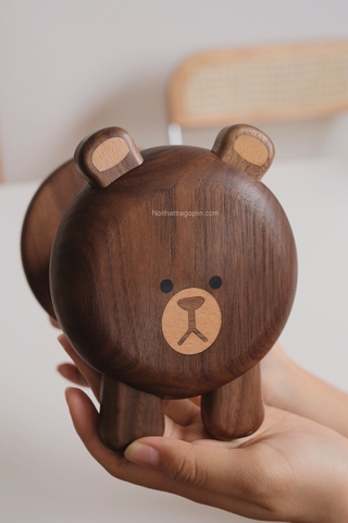 Gấu gỗ để khăn giấy - mua thêm thân dài