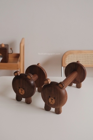 Gấu gỗ để khăn giấy - mua thêm thân dài