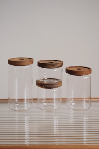 Hũ thủy tinh nắp gỗ 02 - size XL 950ml