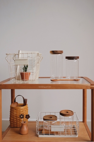 Hũ thủy tinh nắp gỗ 02 - size XL 950ml