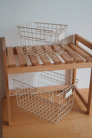 Giỏ sắt sơn trắng - B lớn