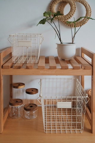 Giỏ sắt sơn trắng - B lớn