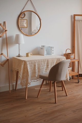 Khăn bàn ren tua rua 02