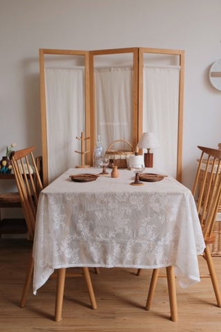 Khăn bàn ren chữ nhật retro