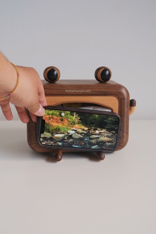 Ếch gỗ đựng khăn giấy