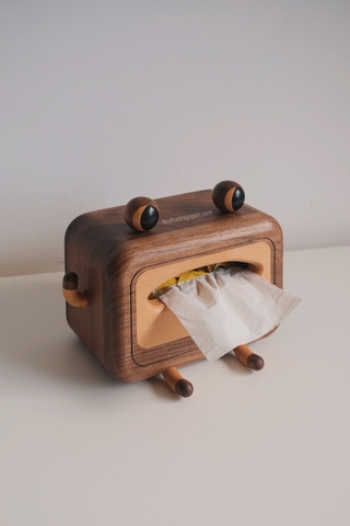 Ếch gỗ đựng khăn giấy