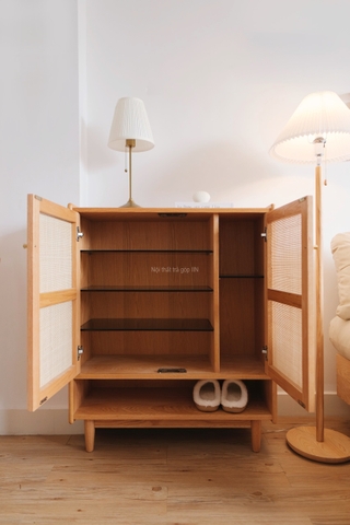 Tủ giày gỗ sồi cánh mây