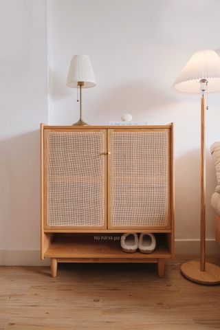 Tủ giày gỗ sồi cánh mây