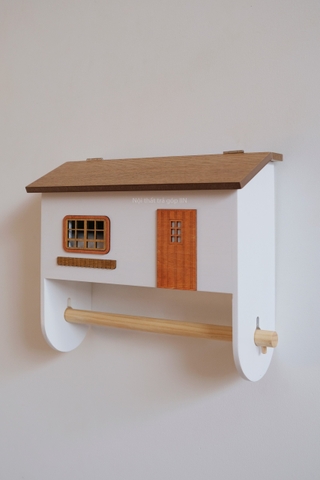 Nhà gỗ giá treo khăn giấy bếp - hộp lưu trữ túi rác