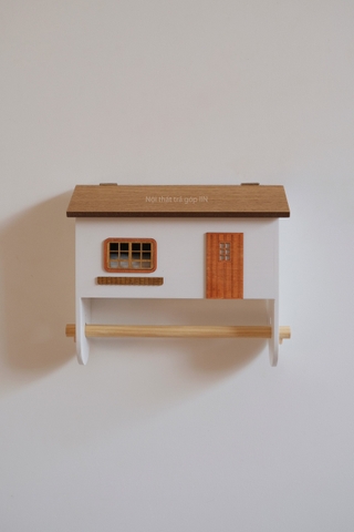 Nhà gỗ giá treo khăn giấy bếp - hộp lưu trữ túi rác