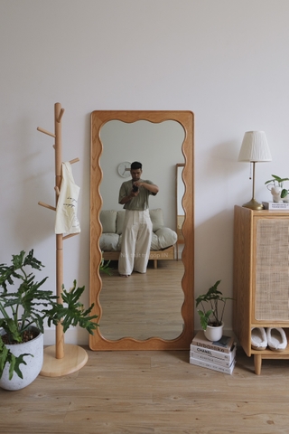 Gương toàn thân 04 gỗ anh đào 75x175cm