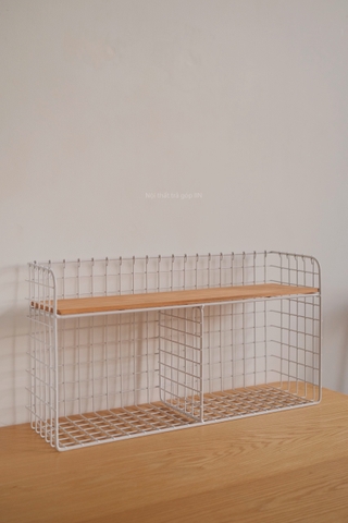 Kệ lưu trữ sắt gỗ phong cách Retro 02