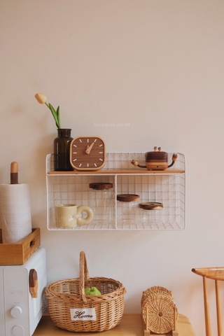 Kệ lưu trữ sắt gỗ phong cách Retro 02