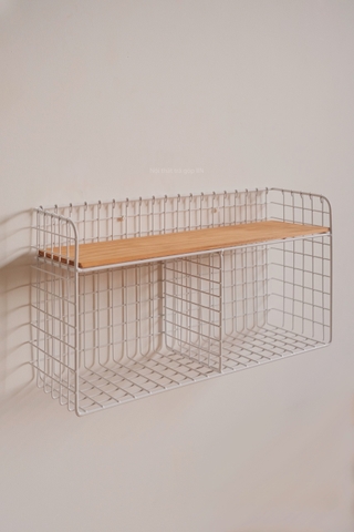 Kệ lưu trữ sắt gỗ phong cách Retro 02