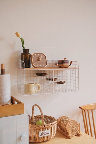 Kệ lưu trữ sắt gỗ phong cách Retro 02