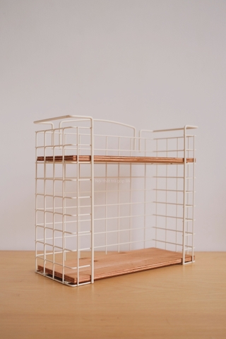 Kệ lưu trữ sắt gỗ phong cách Retro 01