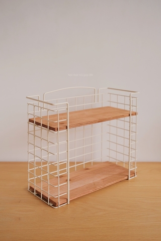 Kệ lưu trữ sắt gỗ phong cách Retro 01