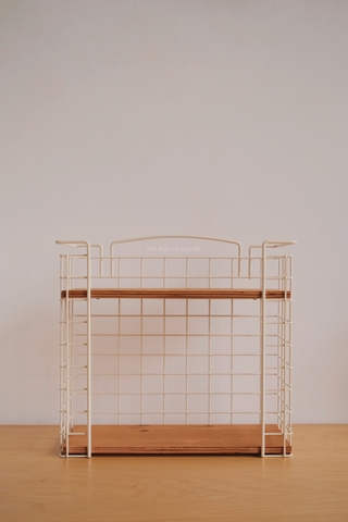 Kệ lưu trữ sắt gỗ phong cách Retro 01