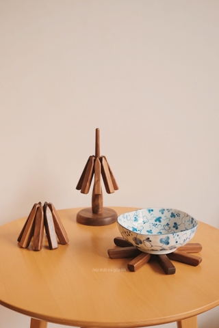 Bộ lót nồi gỗ hình cây