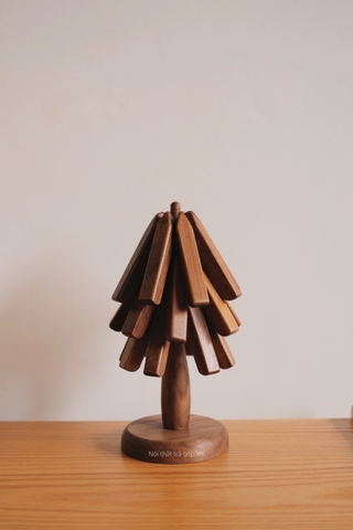 Bộ lót nồi gỗ hình cây