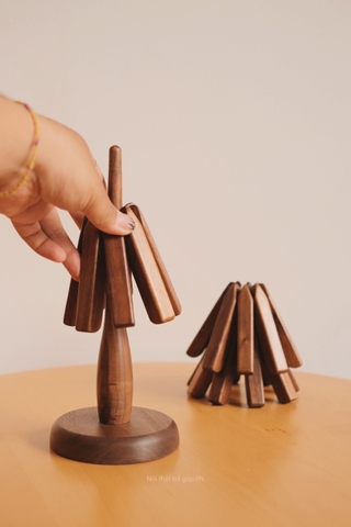 Bộ lót nồi gỗ hình cây