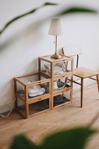 Hộp gỗ kính 30x38x23cm