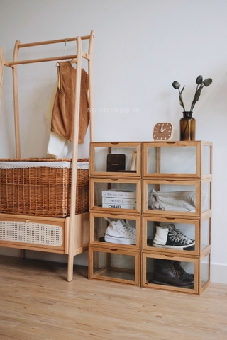 Hộp gỗ kính 30x38x23cm