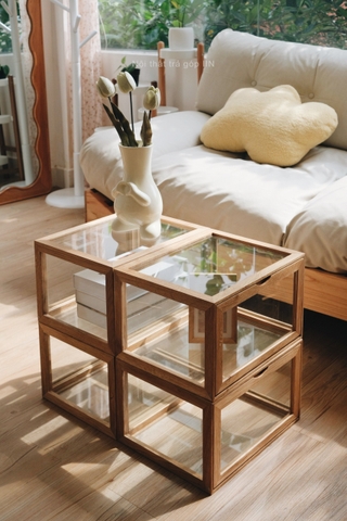 Hộp gỗ kính 30x38x23cm