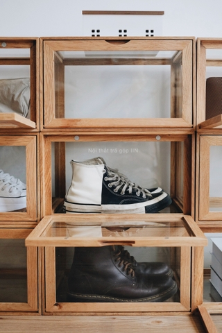 Hộp gỗ kính 30x38x23cm