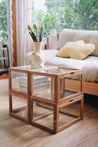 Hộp gỗ kính 30x38x23cm