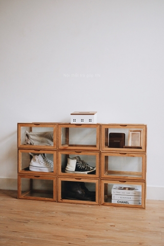 Hộp gỗ kính 30x38x23cm