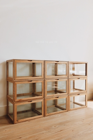 Hộp gỗ kính 30x38x23cm