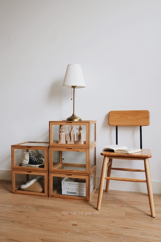 Hộp gỗ kính 30x38x23cm