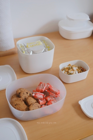 Hộp nhựa đựng thực phẩm - Lớn trắng trong