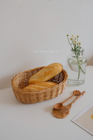 Khay mây bánh mì 02 - lớn 20x30x9cm