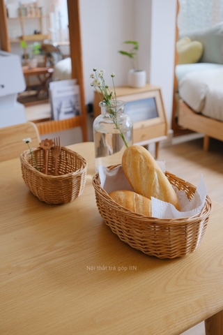 Khay mây bánh mì 02 - lớn 20x30x9cm