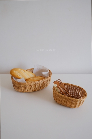 Khay mây bánh mì 02 - lớn 20x30x9cm